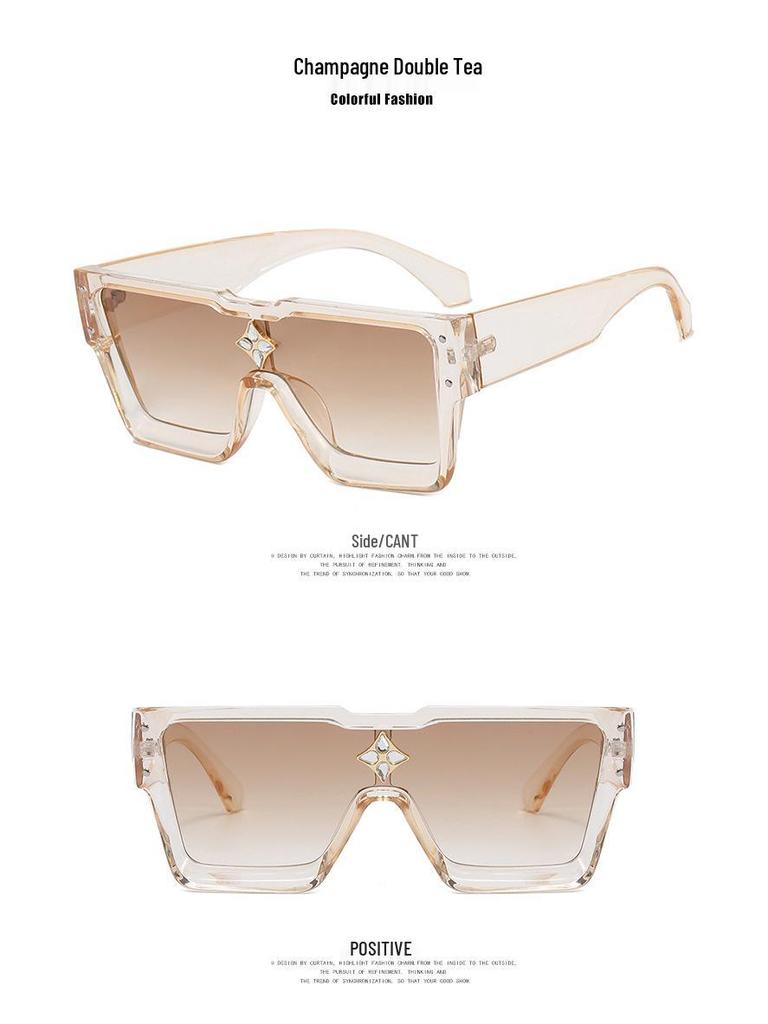 2022 Módní sluneční brýle s velkým rámem pro ženy vcelku s kamínky