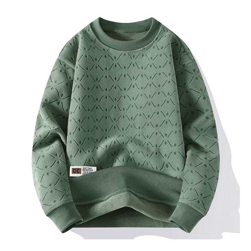 Men's Thick Fleece-Lined Round Neck Sweatshirt
