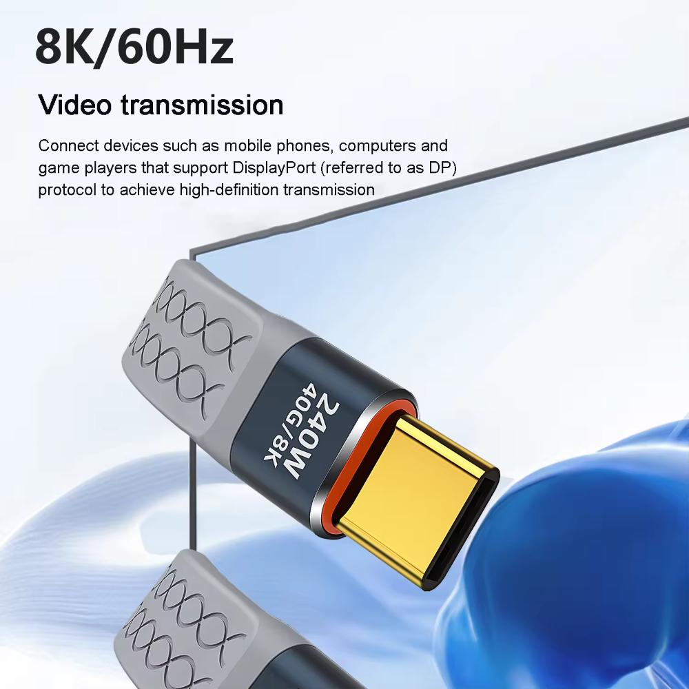 NNBILI 240W 40GB Short USB C to USB C Cable Fast Charging Type C Cord 40Gbps Data Transfer 8K Flat Data Charge Extension Cable