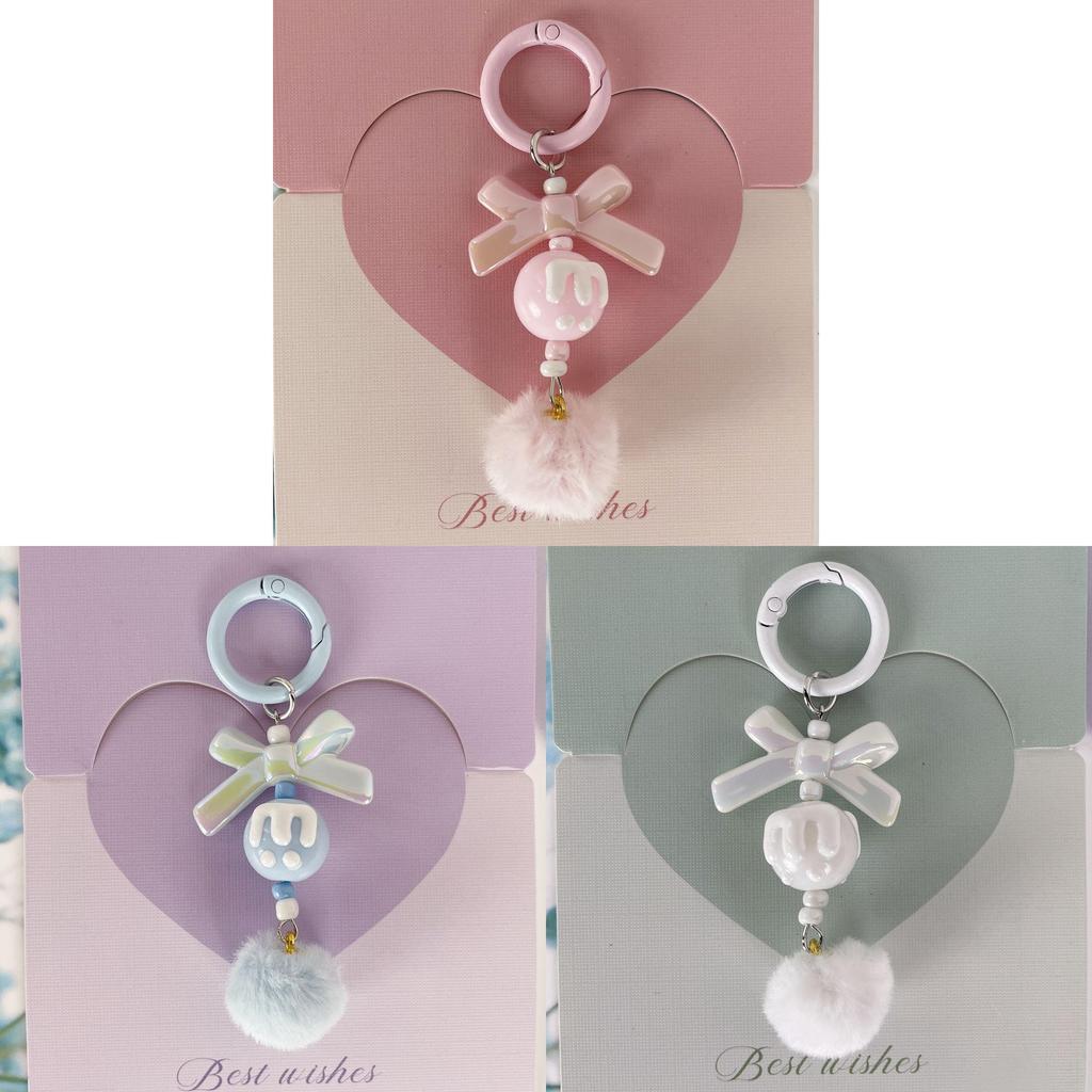 Plastic Keychain With Colorful Ball Decor For Kids And Teens