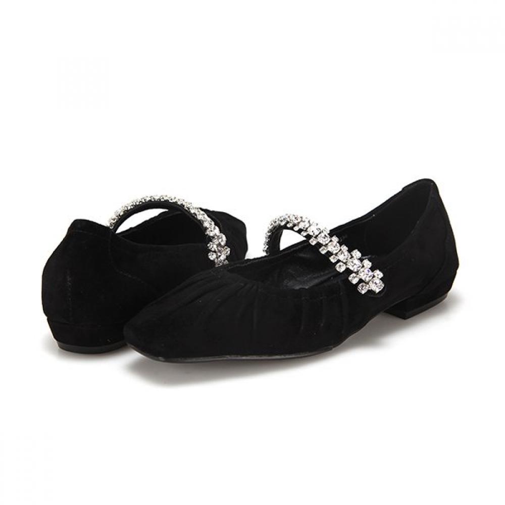 Barbara Leather Suede Jewelry Mary Jane Flat Bbe531bk