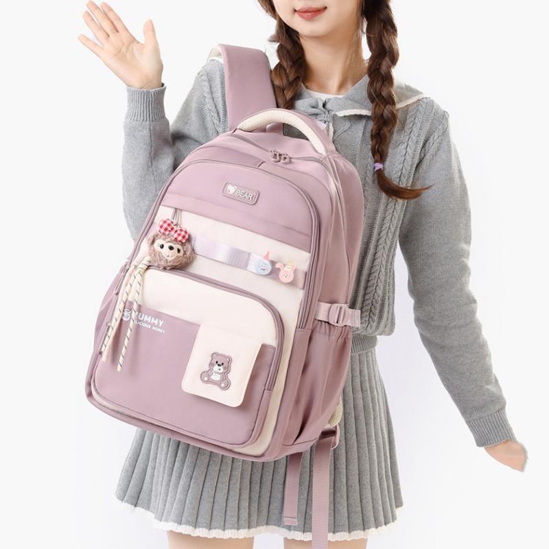New Junior High School Girl’s Backpacks Simple High Value Large Capacity Book Bag Versatile College Style Lightweight School Bags for Teenager Student
