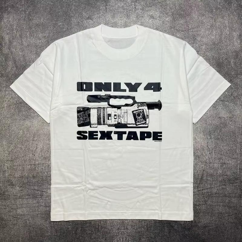 Y2K Trendy T-shirt Harajuku Europe AndAmerica Retro Letter Printed Cotton Round Neck Top Fashion Trend Brand Loose Sweatshirts