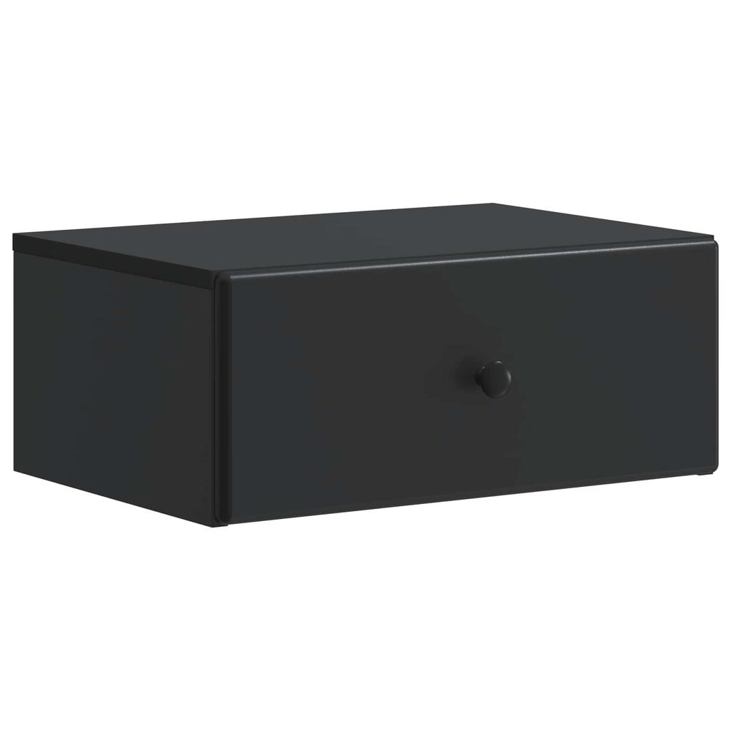 Wall Mounted Nightstand Black 49 X 34.5 X 20 Cm