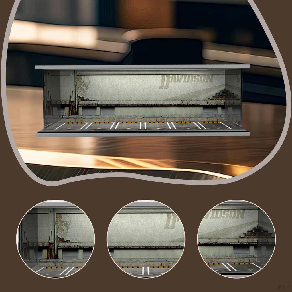 1/64 Model Car Display Case Diorama Decorative Scenario Toy Storage Box Showcase Organizer for