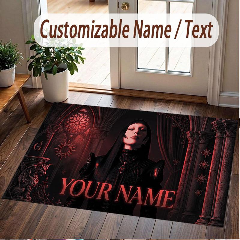 Custom Name Crystal Velvet Rug,Lady Gaga Comfortable Anti Slip Floor Mat For Room Decoration