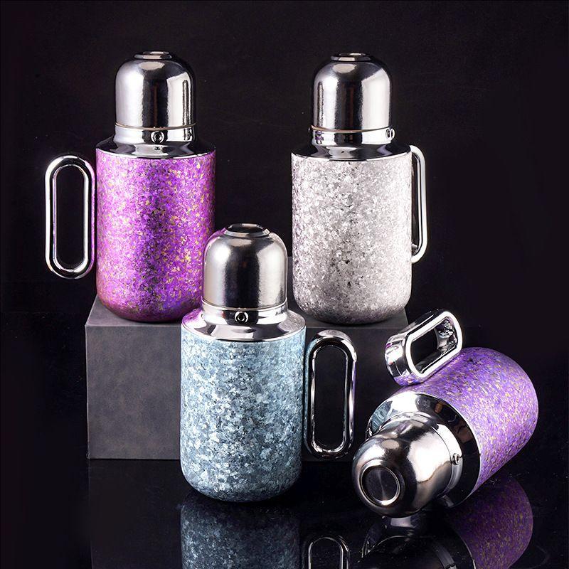700ml Large-capacity Thermos/Water Bottle With Mechanical Temperature Display And Handle,Double-layer Pure Titanium Thermos Cup 700ml