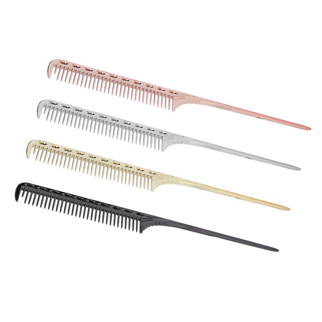 Professional Rat Tail Hair Comb Salon Hairdressing Styling Comb Barber Aluminum Metal Comb