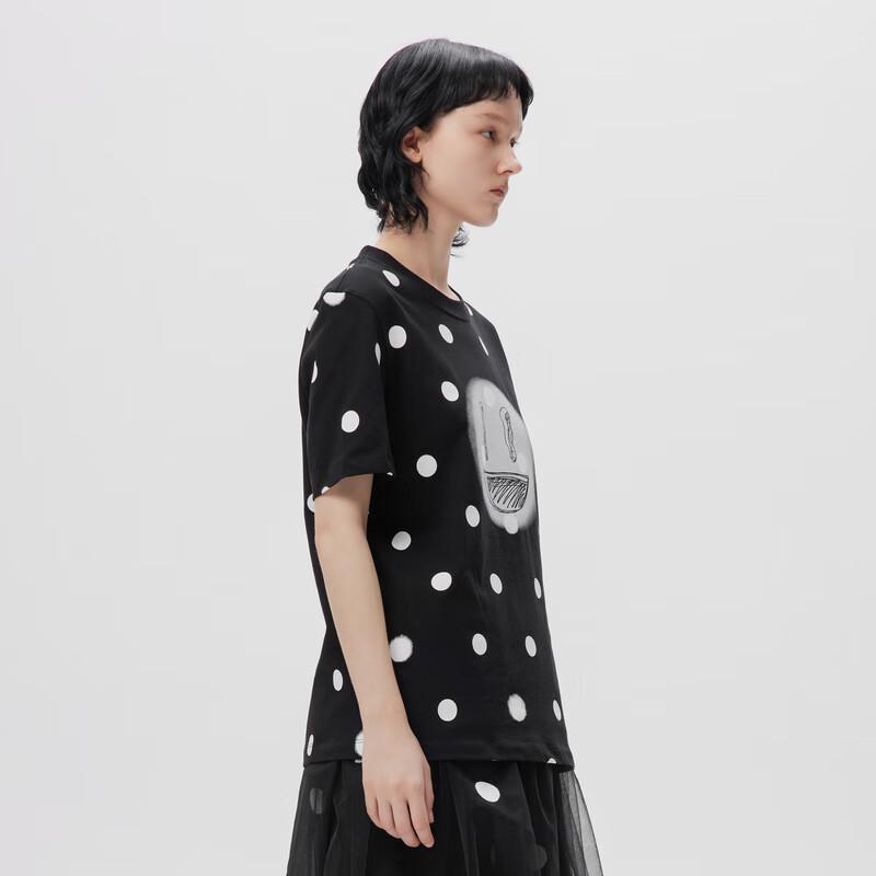 JNBY Women s Polka Dot Emoji Print Loose Fit T-shirt XS