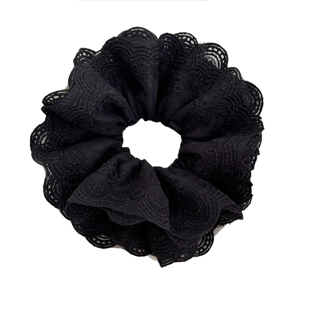 New Retro Versatile Lace Multi-layer Large Intestine Hair Band Ponytail Ball Head Tie Hair Headrope Hair Accessories Women