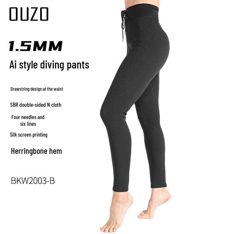 1.5mm OUZO Scuba Diving Suit Set - Unisex Long Sleeve, Cold & Sun Protection, Two-Piece for Surfing & Diving