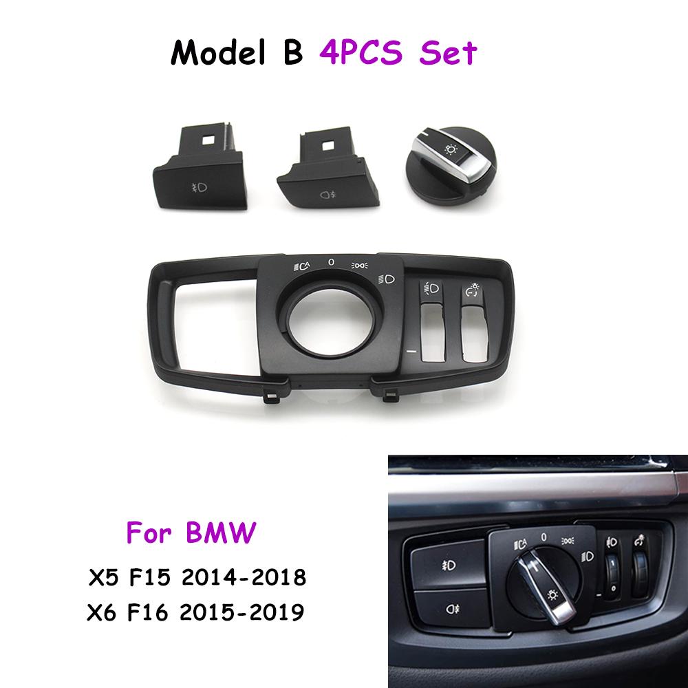 F45 F46 F30 F32 F15 F16 F85 F86 Car Dashboard Headlight Switch Rotary Button Cap Headlamp Cover Panel For BMW X5 X6 2 3 Series