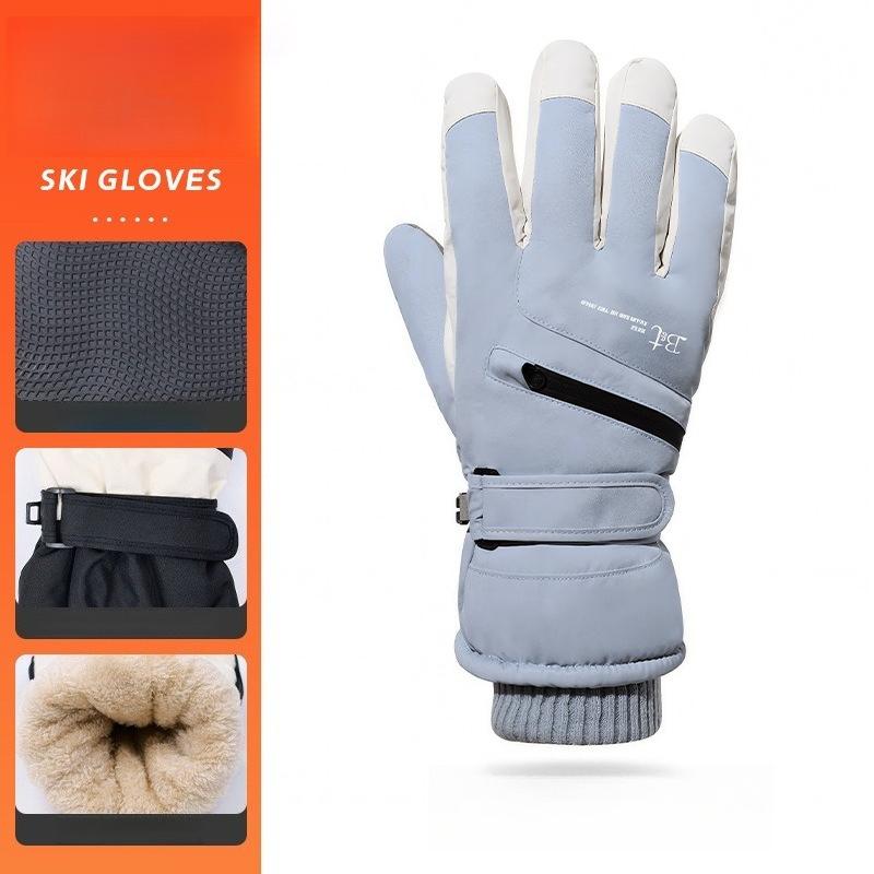 

Winter waterproof and velvet skiing gloves, outdoor hiking anti slip gloves, women s touch screen gloves