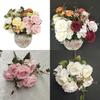 Camellia Dual Color Rose Artificial Flowers For Wedding Decor Props Photography