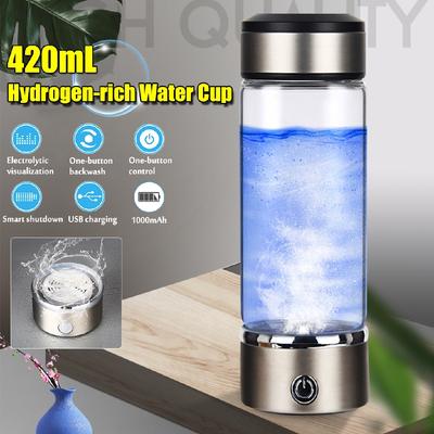 420ML Şarj Edilebilir Negatif İyon Su Bardağı Hidrojen Zengini Bardak Jeneratörü Alkali Üretici İyonlaştırıcı Şişe