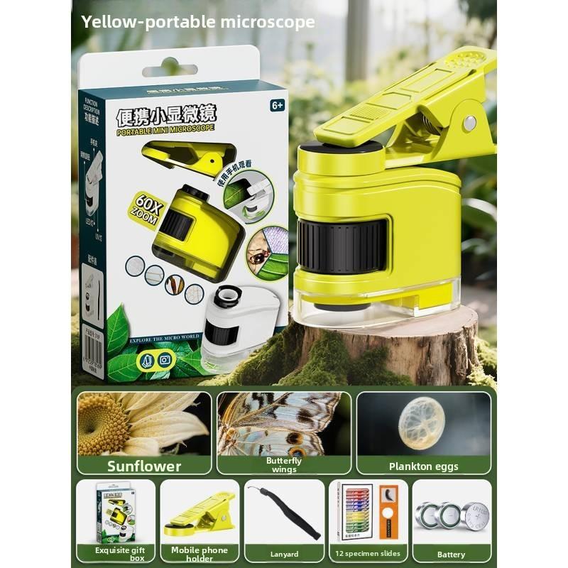 Portable Children Microscope With Phone Clip For Science Experiments And Educational Play