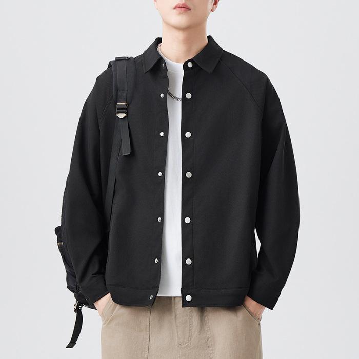 

New Japanese Retro Single-breasted Lapel Jacket Light-cooked Shirt Jacket for Men Loose 4XL