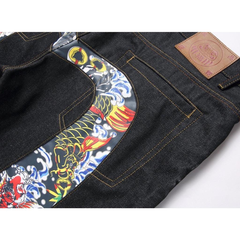 RogueWave Pantaloncini Denim Uomo Neri Hiphop Jeans Pantaloni Fiori di Ciliegio Totem Drago Lavati Cerniera pantaloncini