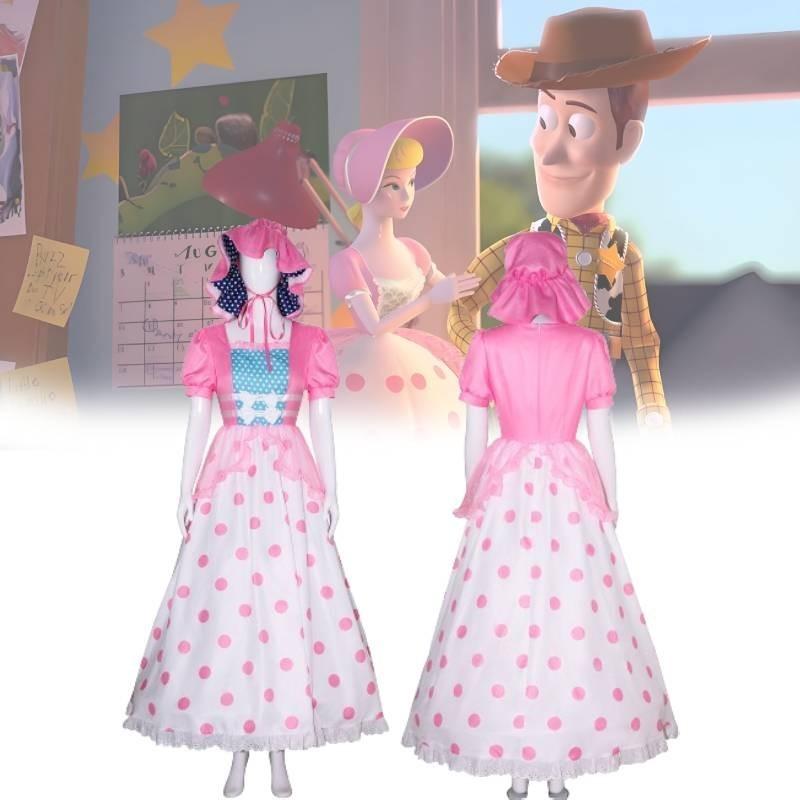 Bo Peep Pink Dress Premium Cosplay Costume For Halloween And Performances