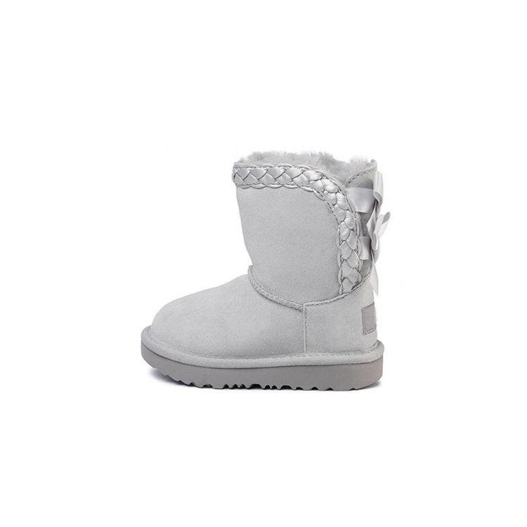 (PS) UGG Classic Short II Snow Boots Gray Kids 1103617T-GRV EU 22