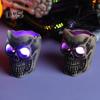 Halloween Skull Candle Light Decoration Spooky Skeleton Statue Tabletop Decor for Outdoor Yard Graveyard Halloween Party Supplies