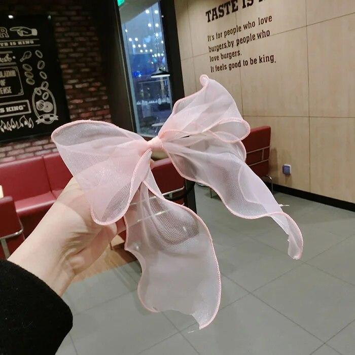 New Korean Bow Ribbon Elastic Hair Bands Women Elegant Hair Rope Elastic Ring Ties Headwear Girls Hair Accessories