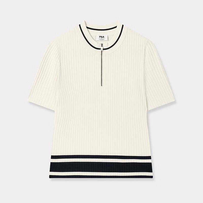FILA Women s Half-Zip Short-Sleeve Knit Top S