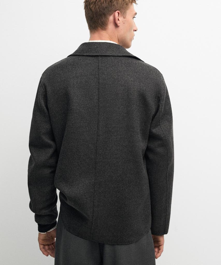 Massimo Dutti Wool Blend Overshirt With Pocket Details