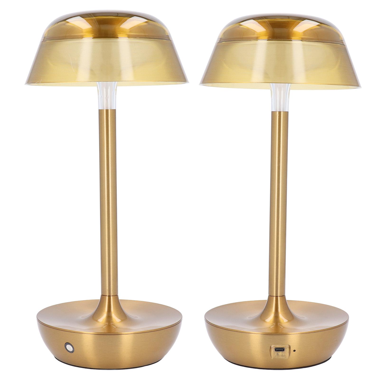 

Golden Cordless Table Lamp Rechargeable Touch Control 3 Color Dimmable Battery Powered Desk Lamp for Restaurant Bedroom