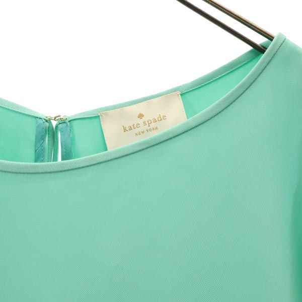 Kate Spade Short sleeve one piece 2 Green system Back ribbon Women Used