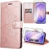 Case for Samsung Galaxy S26 Plus, Anti-Scratch Pink PU Leather Butterfly Pattern - 2 Tempered Glasses