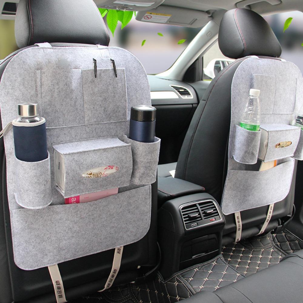 Multi-functional Car Rear Seat Storage Bags Felt Anti-kick Pad Durable Storage Pockets  Universal