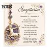 Zodiac Sign Bag Charm 12 Keychain with Keepsake Card, Star Card Pendant, Backpack Handbag Purse Charm, Inspirational Gift for Men Women Heart