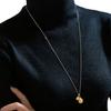 European American Chic Wind Water Drop Pendant Necklace Women's Simple Stainless Steel Gold-plated Sweater Chain Jewelry Party