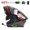 DOT Certified Full Face Motorcycle Helmet With Flip-Up Visor Dual Lens Bluetooth Compatible All Season Unisex