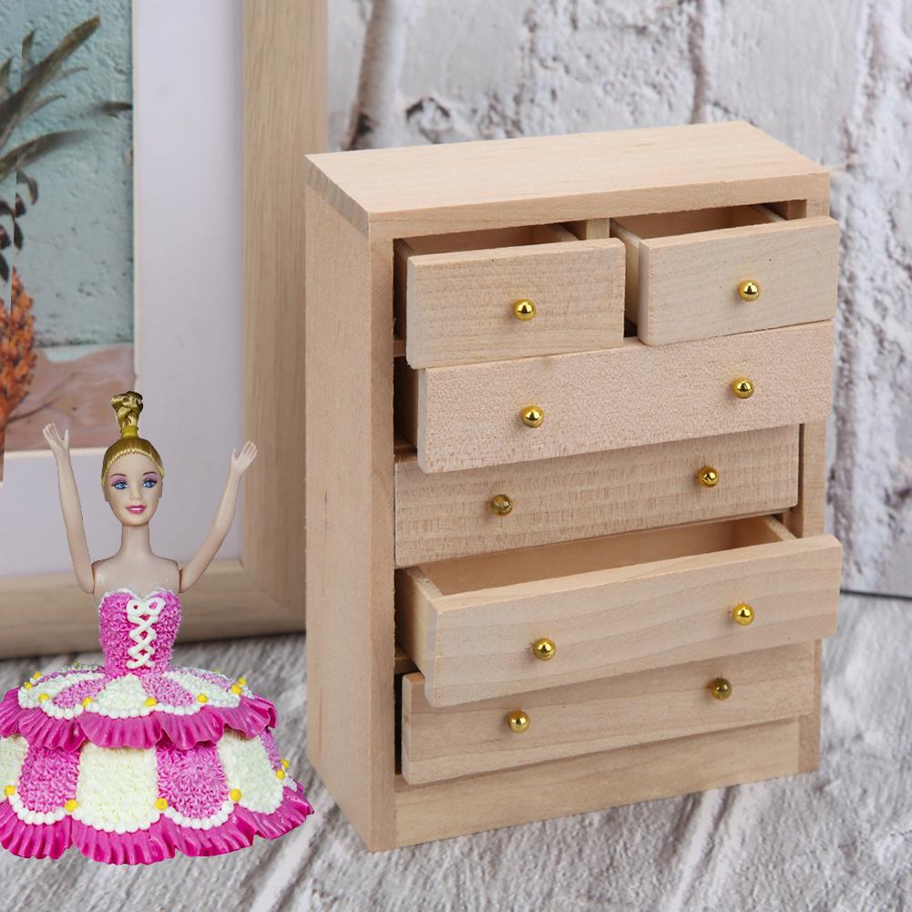 Dollhouse Miniature Wooden Cabinet Model Furniture Decoration for 1:12 Doll House