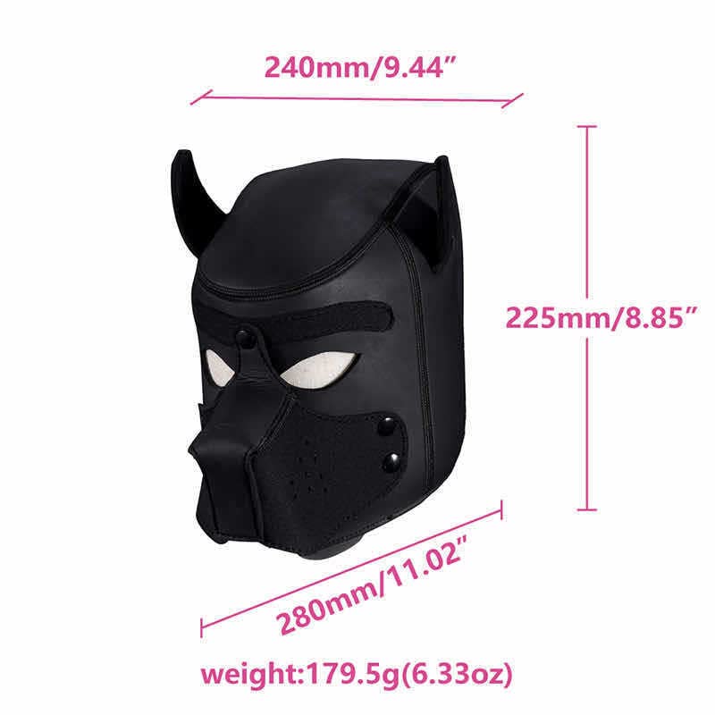 SM Mask Goods Dog Mask Full Face Dog Full Head Restraint Mask Dog Shape Eyes Open Mouth Type Masked Slave Kigurumi Costume Cosplay Party Costume Women
