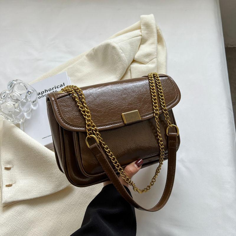 Korean Version of Retro High-end Stray Bag Niche Design Simple Chain Shoulder Messenger Bag Temperament Versatile Tote Bag