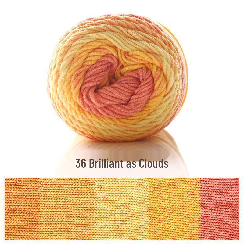 Filato di Cotone Pettinato Gradiente Arcobaleno a 5 Fili Ruyi Bird per Maglioni e Cappelli all'Uncinetto