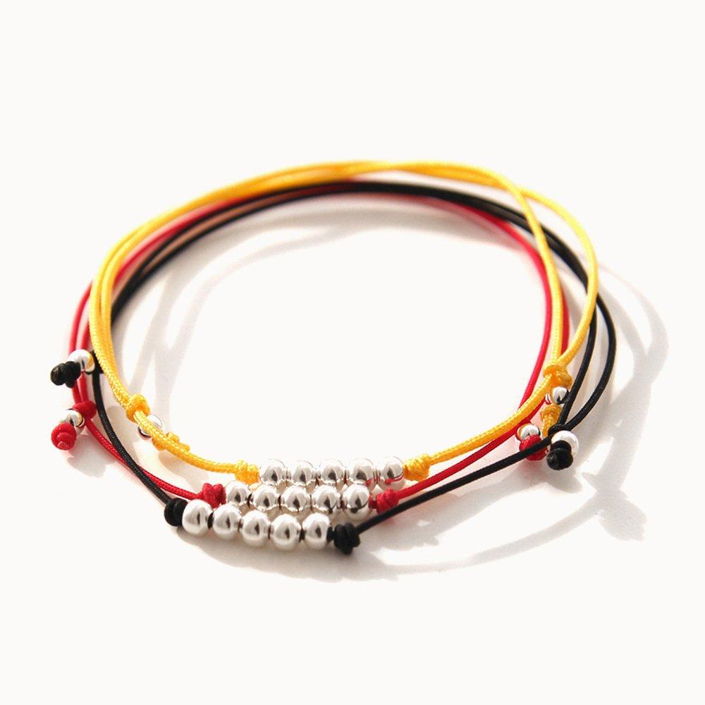 J.Lauren 02B0897 Daily Silk Cord Silver Ball Bracelet