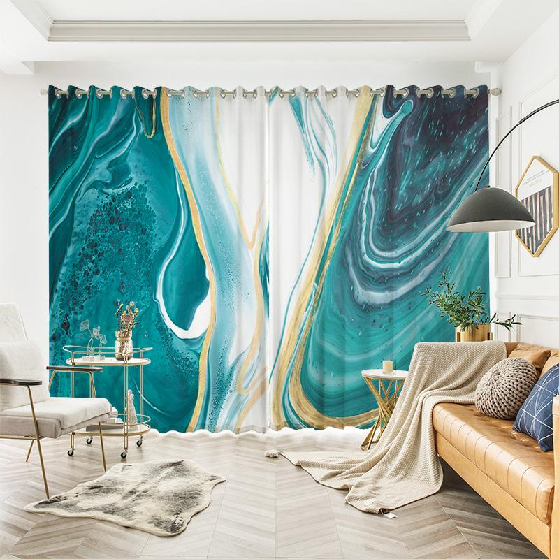 

Индивидуальные шторы для всего дома Шторы в скандинавском стиле Модерн Американские промышленные шторы Мраморные шторы Гостиная Спальня Полузатенение (50Wx50H)x2(CM)&Grommet Top