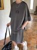 Men's High-End Suede T-Shirt & Shorts Set - Summer Retro Casual Sportswear