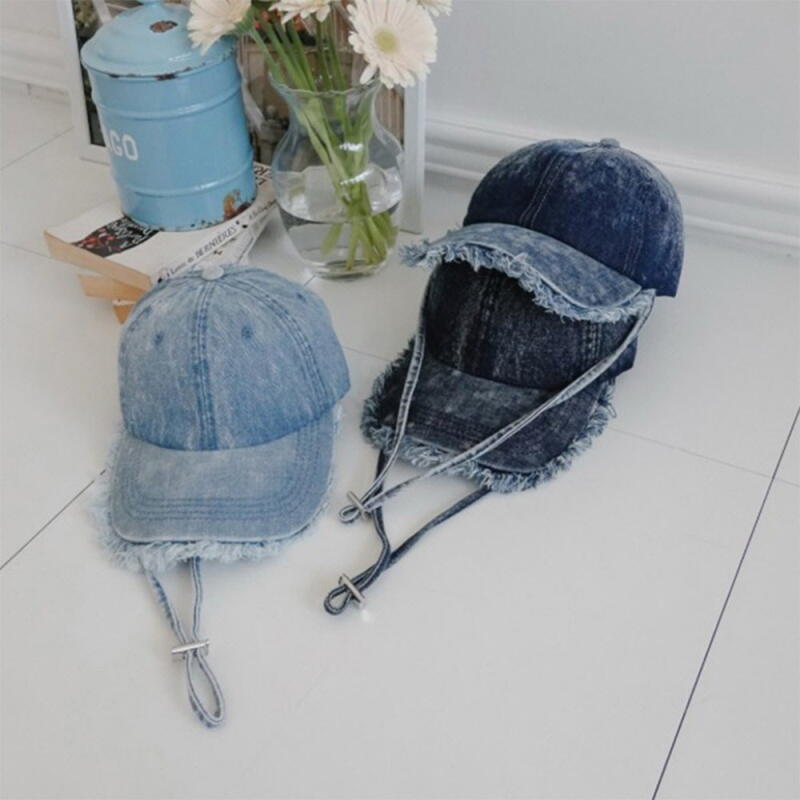 Women's and Men's Denim Ball Cap with Tassel Vintage Hat