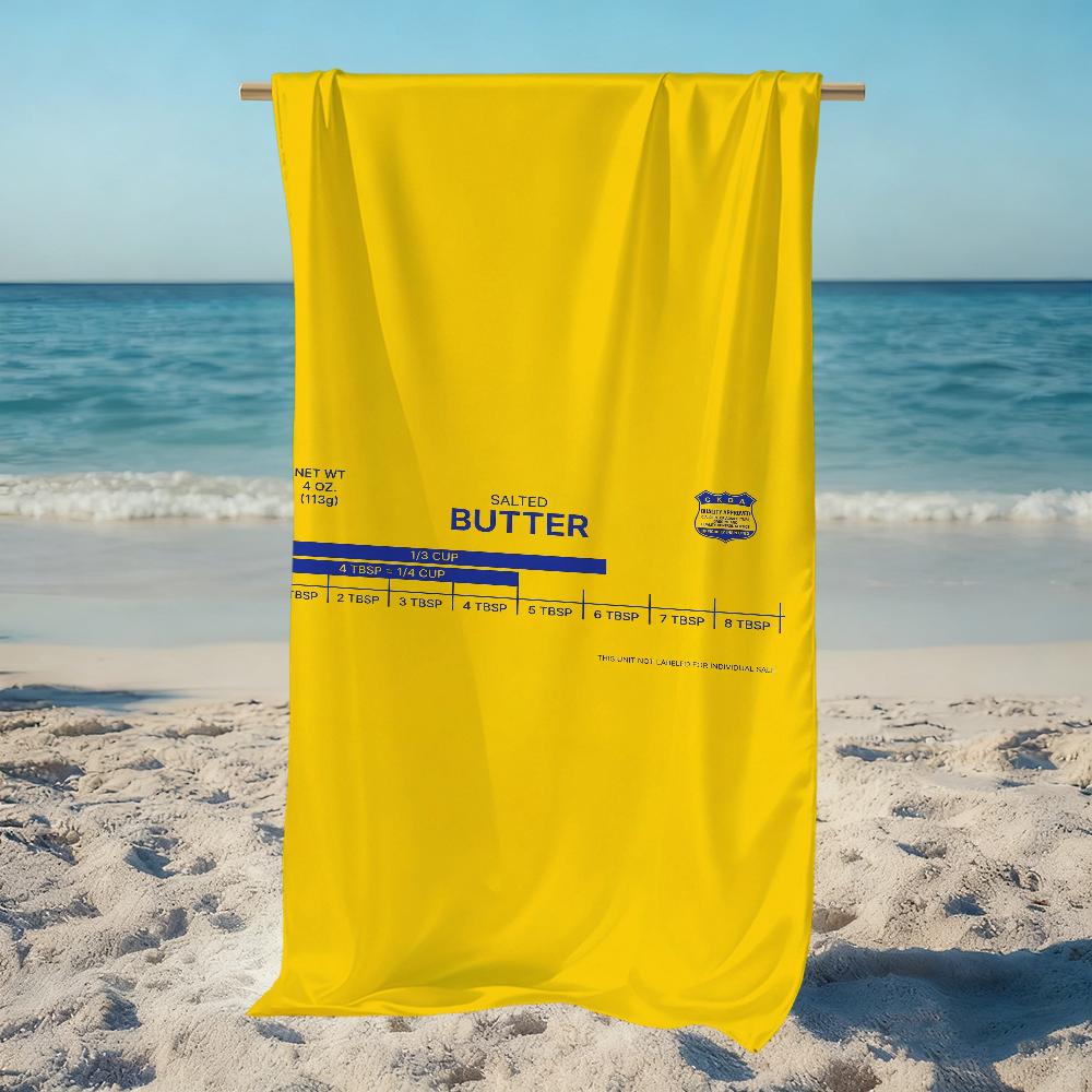 Salted Butter Label Funny Towel Beach Quick Dry Soft Pool Towels Gift for Travel Gym Shower Camping sports