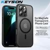 KEYSION Custodia opaca per MagSafe per iPhone 16 Pro Max, cover posteriore antiurto traslucida in silicone+PC per iPhone 15 Pro Max