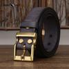 Retro Thickened First Layer Cowhide Copper Buckle Belt Men's Genuine Leather Trendy All-match Tough Guy Jeans Belt