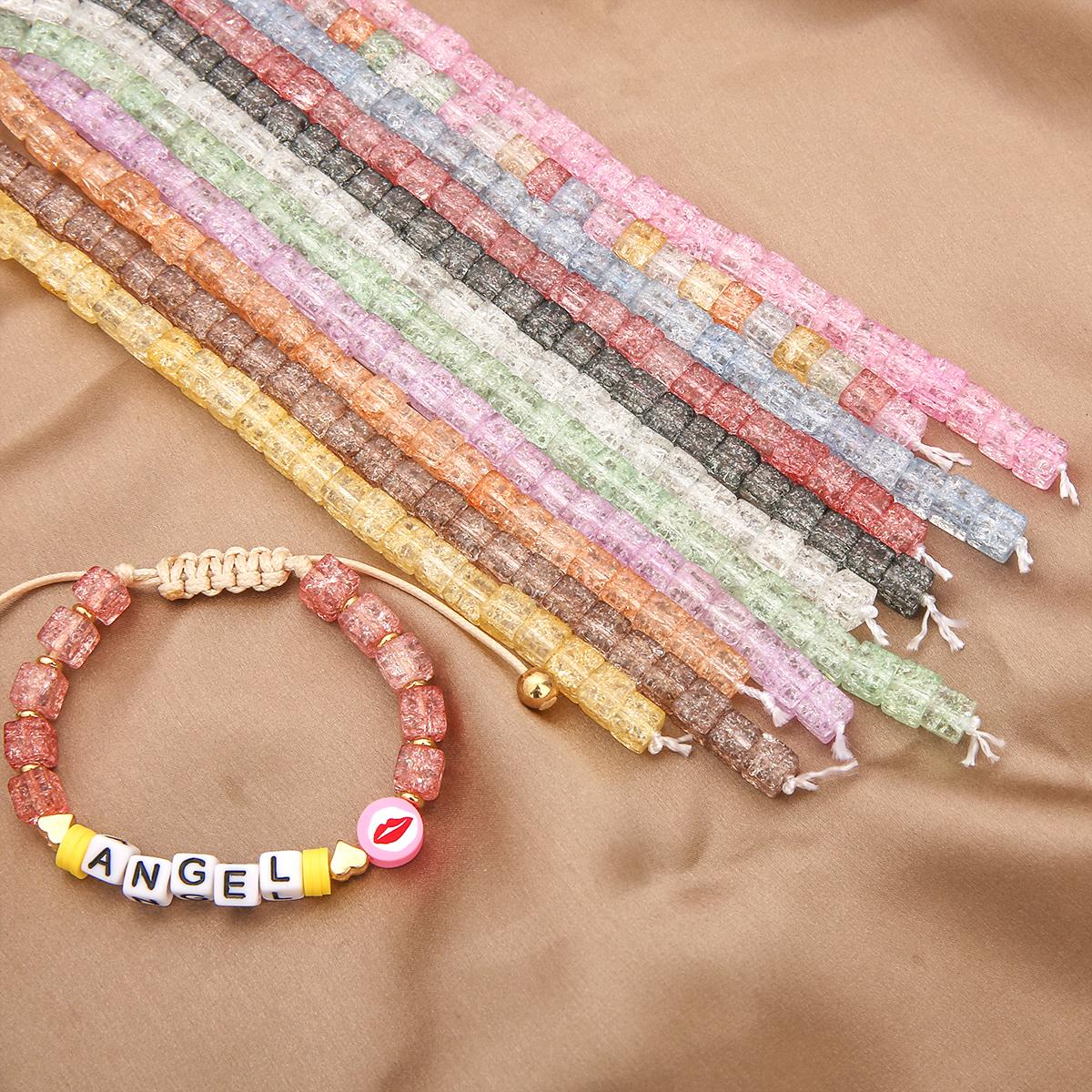 6 мм разноцветные кубические хрустальные бусины — фото 5