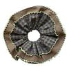 Korean-Style Checkered Double-Layer Lace Scrunchie for Low Ponytail