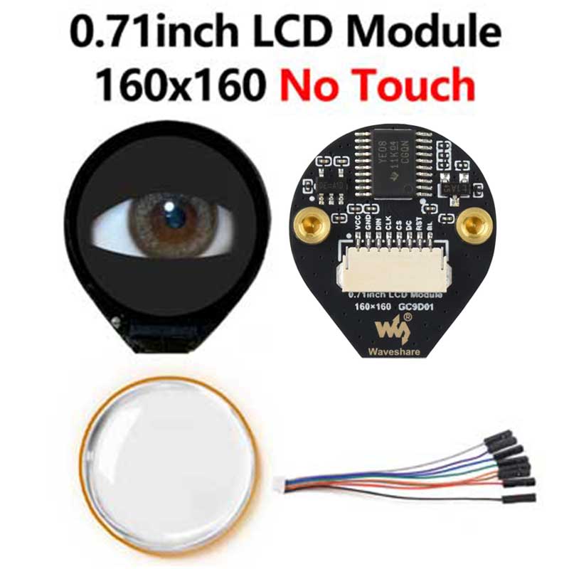 0.71inch Round LCD Display Screen Double EYE Module Option For Arduino Raspberry Pi ESP32 Pico STM32