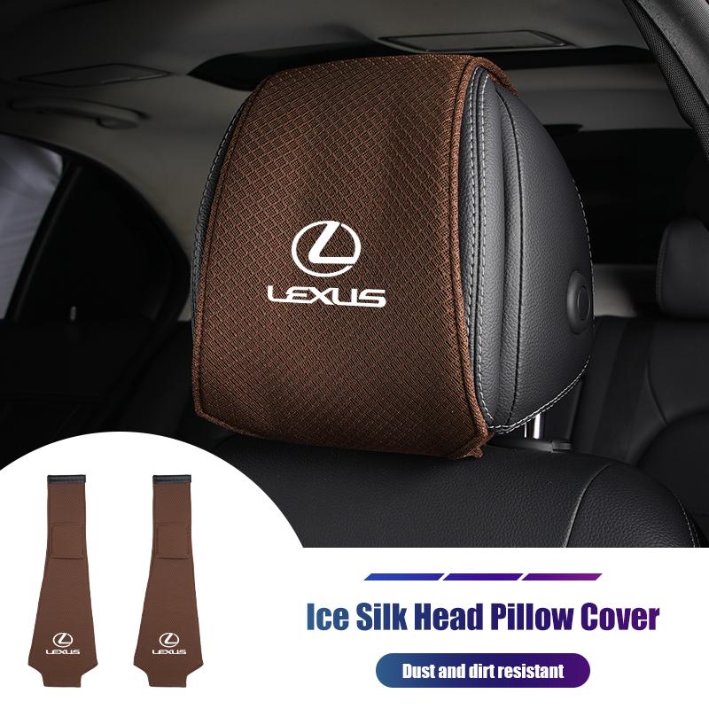 Car Seat Headrest Cover Ice Silk Neck Pillow Storage Protector For Lexus CT200h ES250 ES300h IS250 IS200 GS300 GS460 GX470 LS400 YV6
